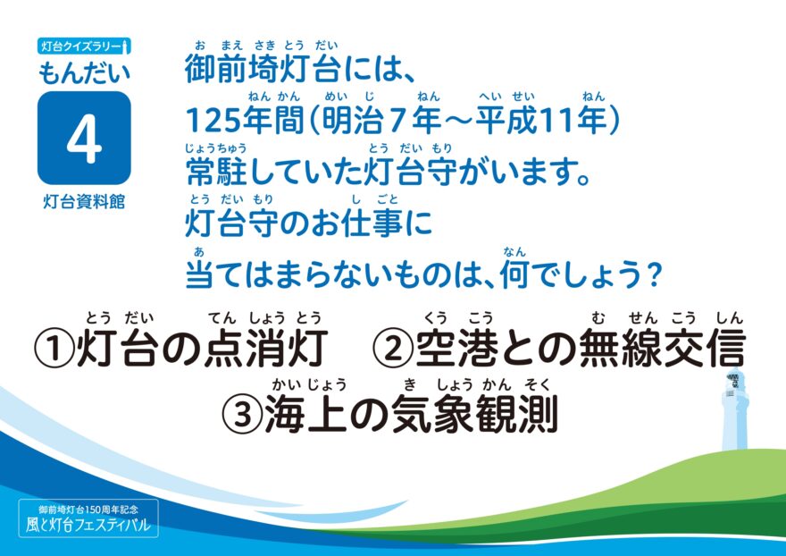 クイズに挑戦！「~灯台クイズ～④の答え」